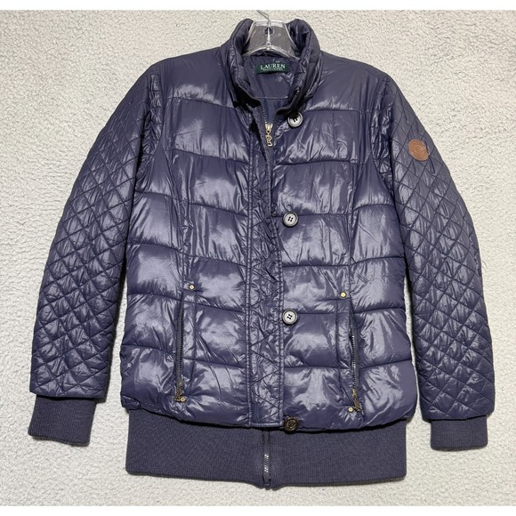 Lauren Ralph Lauren Jackets & Blazers - Lauren Ralph Lauren Lightweight Puffer Jacket Quilted sleeves Womens L Navy Blue